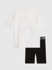 River Island White Cherry T-Shirt & Cycle Shorts Set - Image 2 of 5