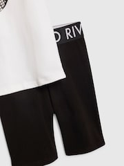 River Island White Cherry T-Shirt & Cycle Shorts Set - Image 4 of 5
