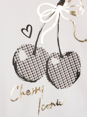 River Island White Cherry T-Shirt & Cycle Shorts Set - Image 5 of 5