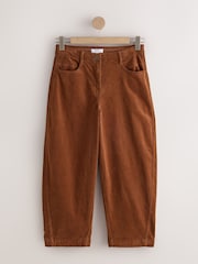Tan Brown Corduroy Barrel Leg Trousers - Image 1 of 3