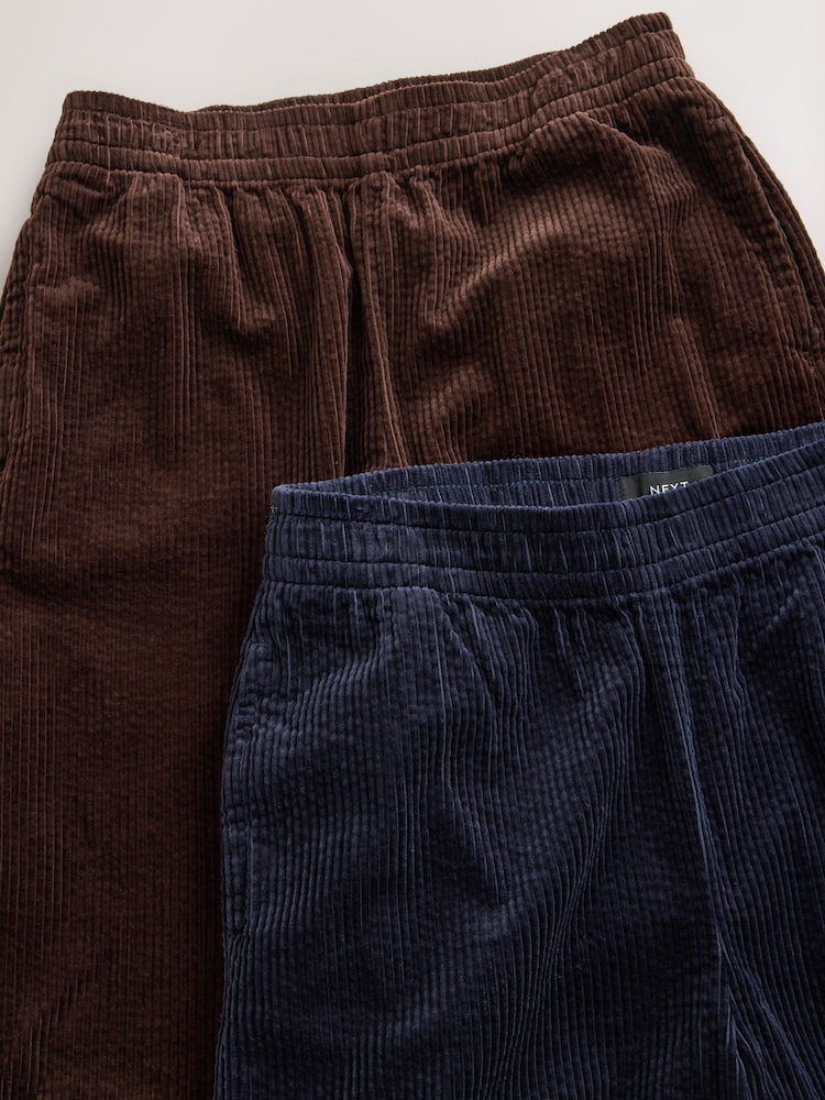 بني شوكولاتة/أزرق كحلي - Soft Cord Wide Leg Trousers 2 Pack - صورة 9 من 9 بني شوكولاتة/أزرق كحلي - Soft Cord Wide Leg Trousers 2 Pack - صورة 9 من 9