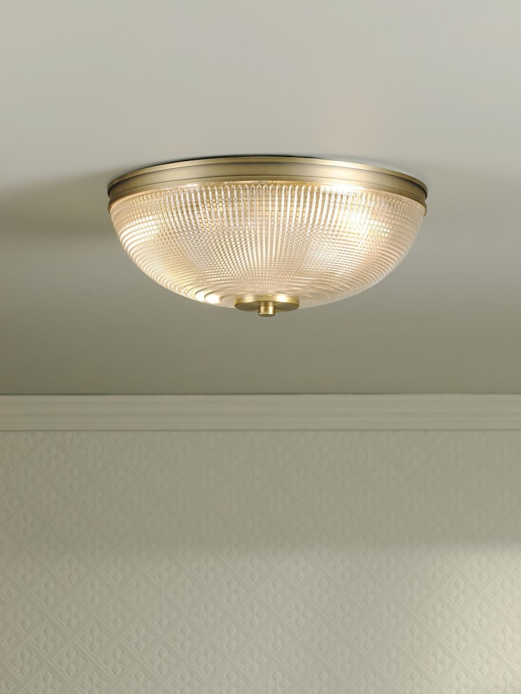 Laura Ashley Matt Antique Brass Langdon 2 Light Flush Ceiling Light - Image 1 of 6 Laura Ashley Matt Antique Brass Langdon 2 Light Flush Ceiling Light - Image 1 of 6