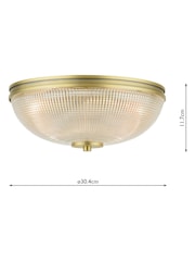 Laura Ashley Matt Antique Brass Langdon 2 Light Flush Ceiling Light - Image 6 of 6