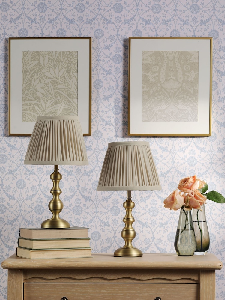 Laura Ashley Matt Antique Brass Ezra Twin Pack Table Lamps - Image 2 of 6 Laura Ashley Matt Antique Brass Ezra Twin Pack Table Lamps - Image 2 of 6