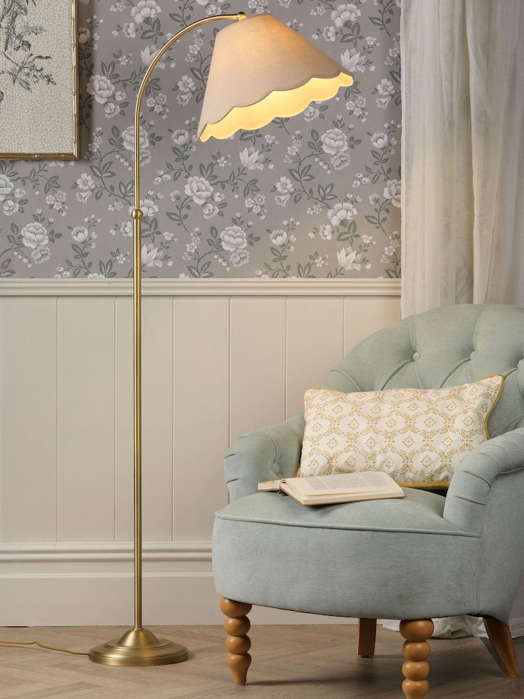 Laura Ashley Antique Brass Cordwell Floor Lamp - Image 1 of 6 Laura Ashley Antique Brass Cordwell Floor Lamp - Image 1 of 6
