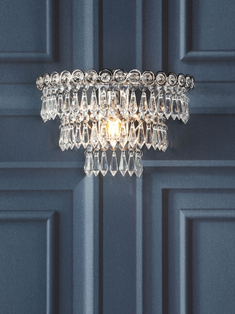 Laura Ashley Chrome Enid Wall Light - Image 1 of 6