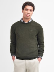 Barbour® Green Essential Lambswool Crew Neck Jumper - Image 1 of 7