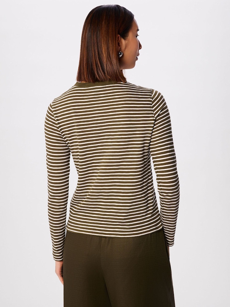 Whistles Blue Classic Stripe Cotton Knit Jumpsuit - Image 2 of 5