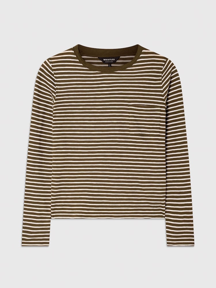 Whistles Blue Classic Stripe Cotton Knit Jumpsuit - Image 5 of 5