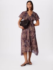 Whistles Orchid Print Cape Sleeve Dress - Bild 1 von 5