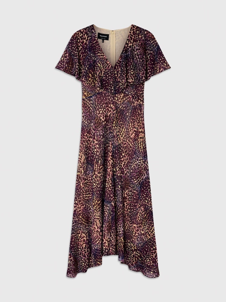 Whistles Orchid Print Cape Sleeve Dress - Bild 5 von 5