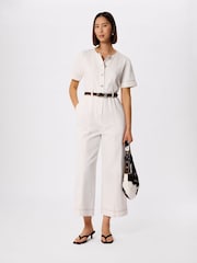 Whistles White Button Down Jumpsuit - Image 1 of 5