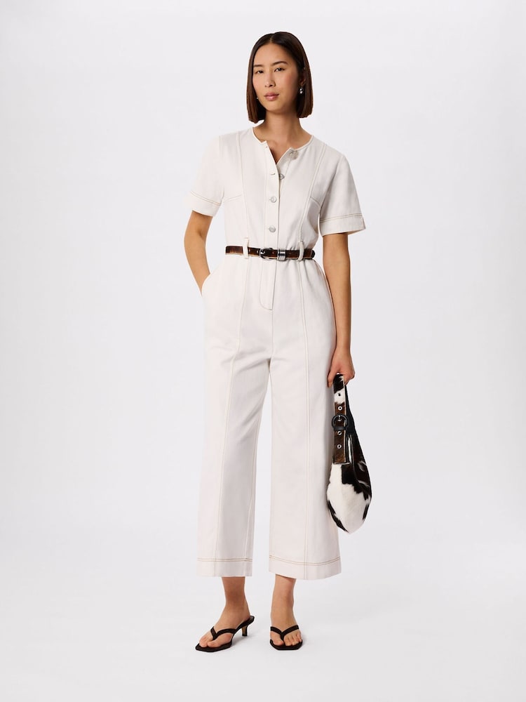 Whistles White Button Down Jumpsuit - Image 1 of 5