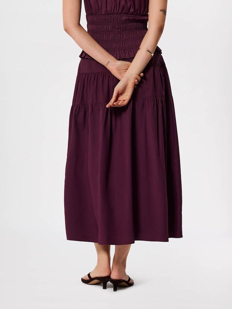 סגול - Whistles Tier Hem Cotton Skirt - תמונה 2 מתוך 5