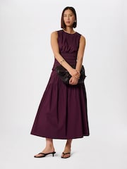 סגול - Whistles Tier Hem Cotton Skirt - תמונה 3 מתוך 5