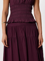 סגול - Whistles Tier Hem Cotton Skirt - תמונה 4 מתוך 5