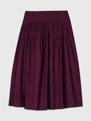 סגול - Whistles Tier Hem Cotton Skirt - תמונה 5 מתוך 5