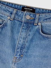 Whistles Blue Panel Detail Wide Leg Jeans - Image 5 of 5