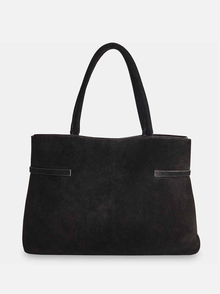 Whistles Black Noelle Clasp Detail Tote Bag - Image 2 of 5