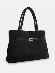 Whistles Black Noelle Clasp Detail Tote Bag - Image 3 of 5