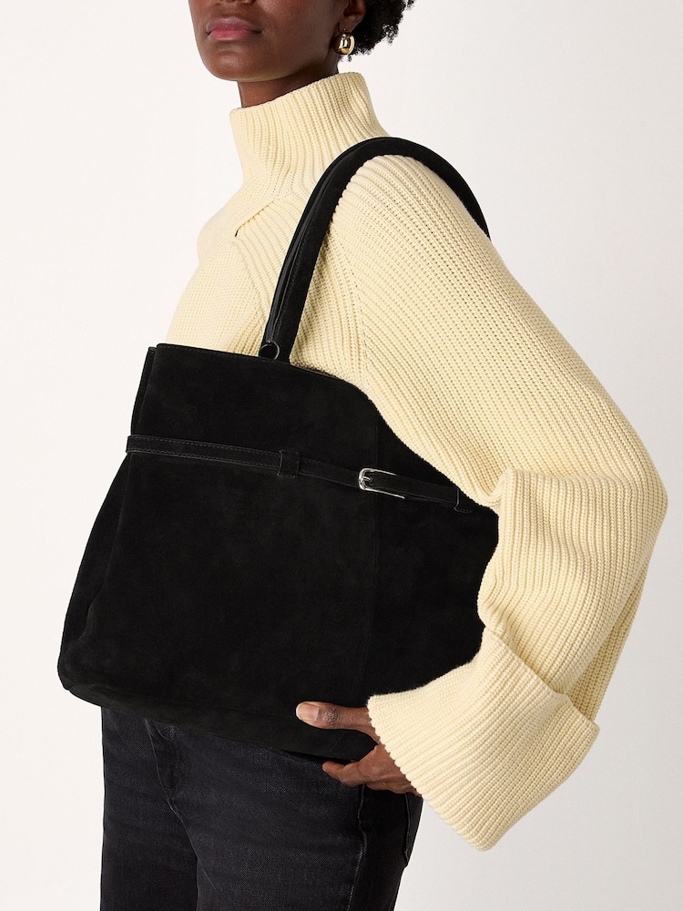 Whistles Black Noelle Clasp Detail Tote Bag - Image 5 of 5