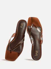 Linzi Brown Cher Toe Post Jelly Heeled Sandals - Image 6 of 6