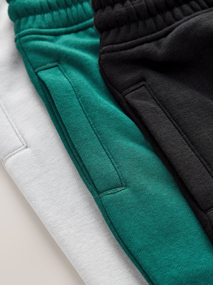 Grey/Black/Teal Slim Fit Joggers 3 Pack (3-16yrs) - Image 7 of 7