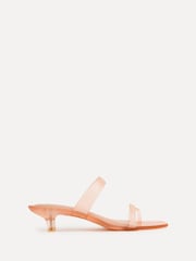 Linzi Nude Shade Strappy Jelly Heeled Sandals - Image 3 of 6