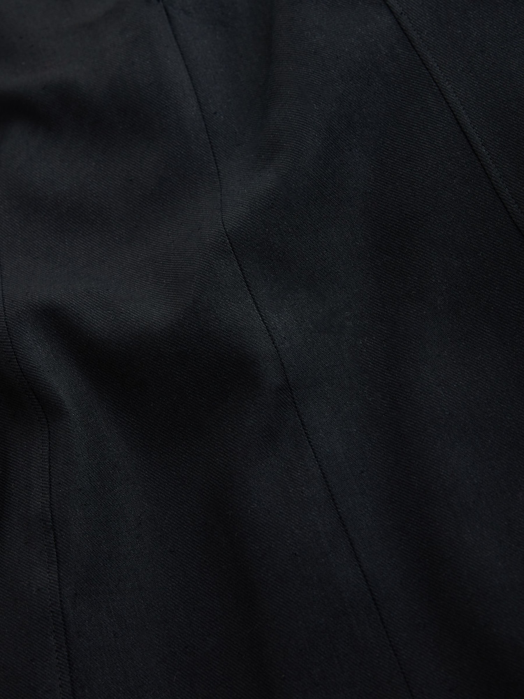 Black Peplum Tailored Top with Linen - Image 8 of 8