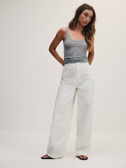The Set Loose Fit Low Rise Jeans White - Image 3 of 6
