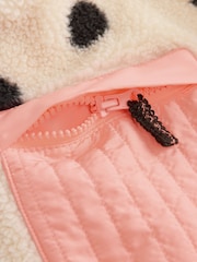 Itim/Puting Batik - Jacket na Borg na may Zip Up Hoodie (3-16taon) - Larawan 10 ng 11