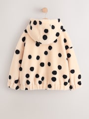 Itim/Puting Batik - Jacket na Borg na may Zip Up Hoodie (3-16taon) - Larawan 6 ng 11