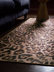 Brown Washable Leopard Print Rug - Image 2 of 4