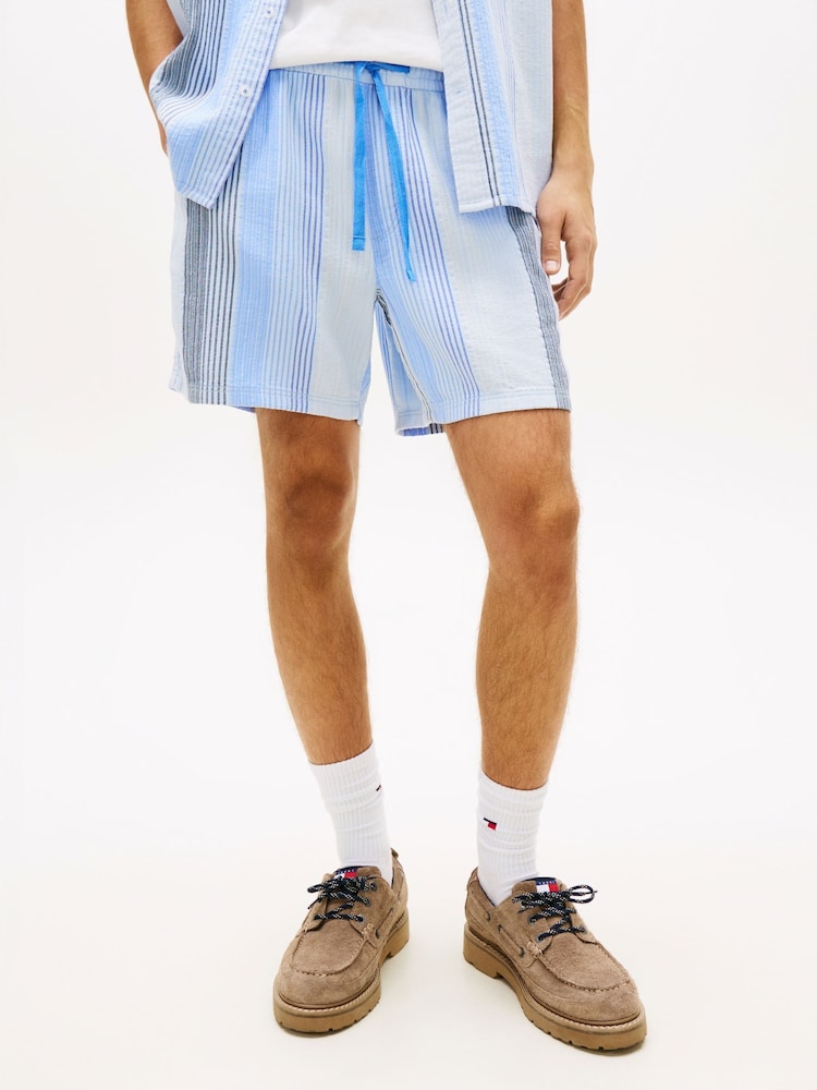 Tommy Jeans Blue Striped Shorts - Image 1 of 5