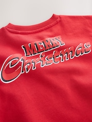 Red Sequin Santa Christmas Crew Neck Sweater (3-16yrs) - Image 4 of 5