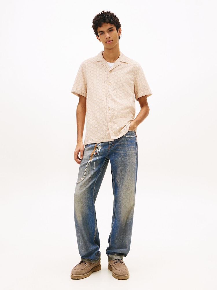 Tommy Jeans White Short Sleeve Woven Shirt - Image 2 of 5