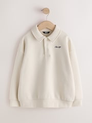 Ecru Oversized Collar Popper Neck Sweatshirt (3-16yrs) - Image 1 of 4