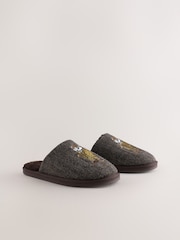 Brown Badger Embroidered Slippers - Image 3 of 7
