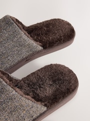Brown Badger Embroidered Slippers - Image 6 of 7