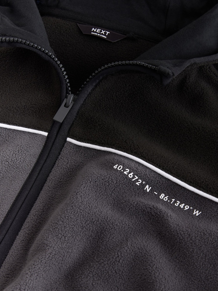 Black Zip Through Hooded Fleece (3-16yrs) - Image 5 of 5