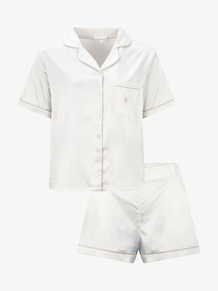 The Little Tailor Satin Button Through Short Pyjamas Set - Image 1 of 10 The Little Tailor Satin Button Through Short Pyjamas Set - Image 1 of 10