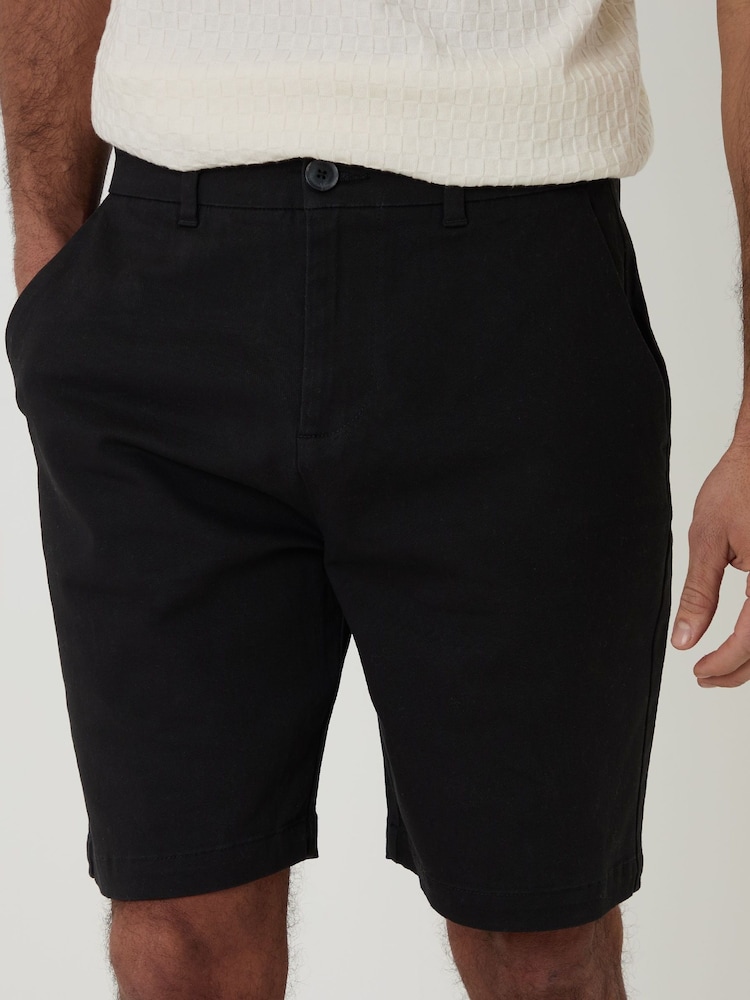črna - Threadbare Raztegljivo chino kratke hlače običajnega kroja s 3 žepi - Slika 4 iz 4 črna - Threadbare Raztegljivo chino kratke hlače običajnega kroja s 3 žepi - Slika 4 iz 4