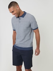 Threadbare Blue Regular Fit Stretch 3 Pocket Chino Shorts - Image 3 of 4