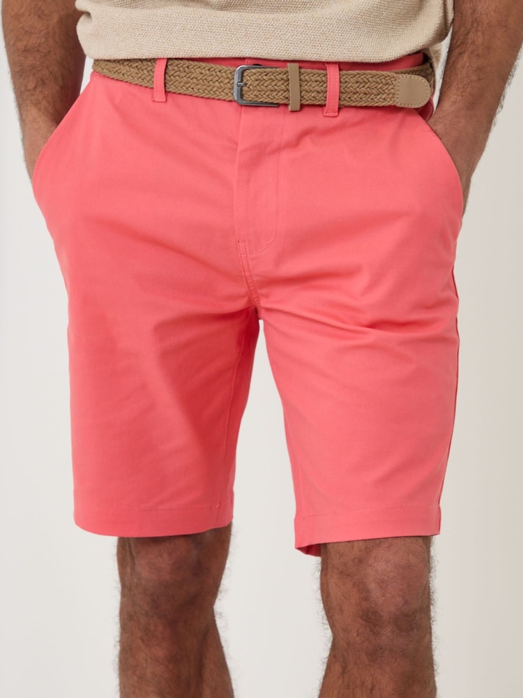Threadbare Pink Belted Chino Shorts - Image 1 of 4