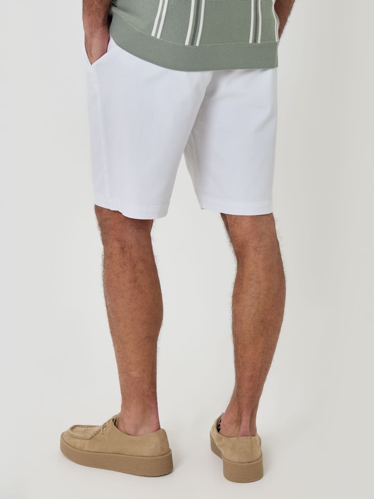 Bela - Threadbare Raztegljivo chino kratke hlače običajnega kroja s 3 žepi - Slika 2 iz 4 Bela - Threadbare Raztegljivo chino kratke hlače običajnega kroja s 3 žepi - Slika 2 iz 4