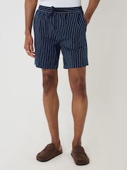 Threadbare Blue Shorter Length Stripe Cotton Shorts - Image 2 of 4