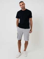 Grau - Threadbare Elasticated Waist Stretch Cargo Shorts - Bild 3 von 5