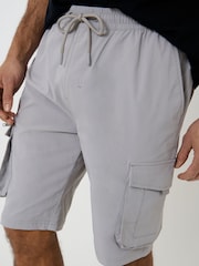 Grau - Threadbare Elasticated Waist Stretch Cargo Shorts - Bild 4 von 5