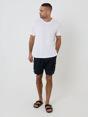 Threadbare Black Linen Blend Cargo Shorts - Image 4 of 4
