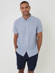 modra - Threadbare perilo; platnen Blend kargo kratke hlače (z žepi na hlačnicah) - Slika 3 iz 4